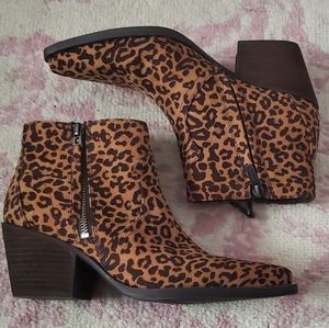 Circus by Sam Edelman Leopard Print Western Ankle Booties